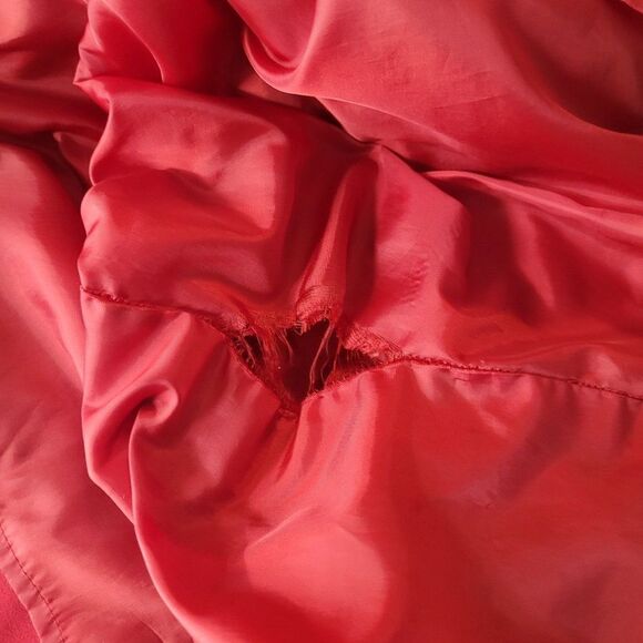 Calvin Klein Sleeveless Sheath Dress 6 Red Starburst Ruched Tea Length Holiday - Picture 4 of 12